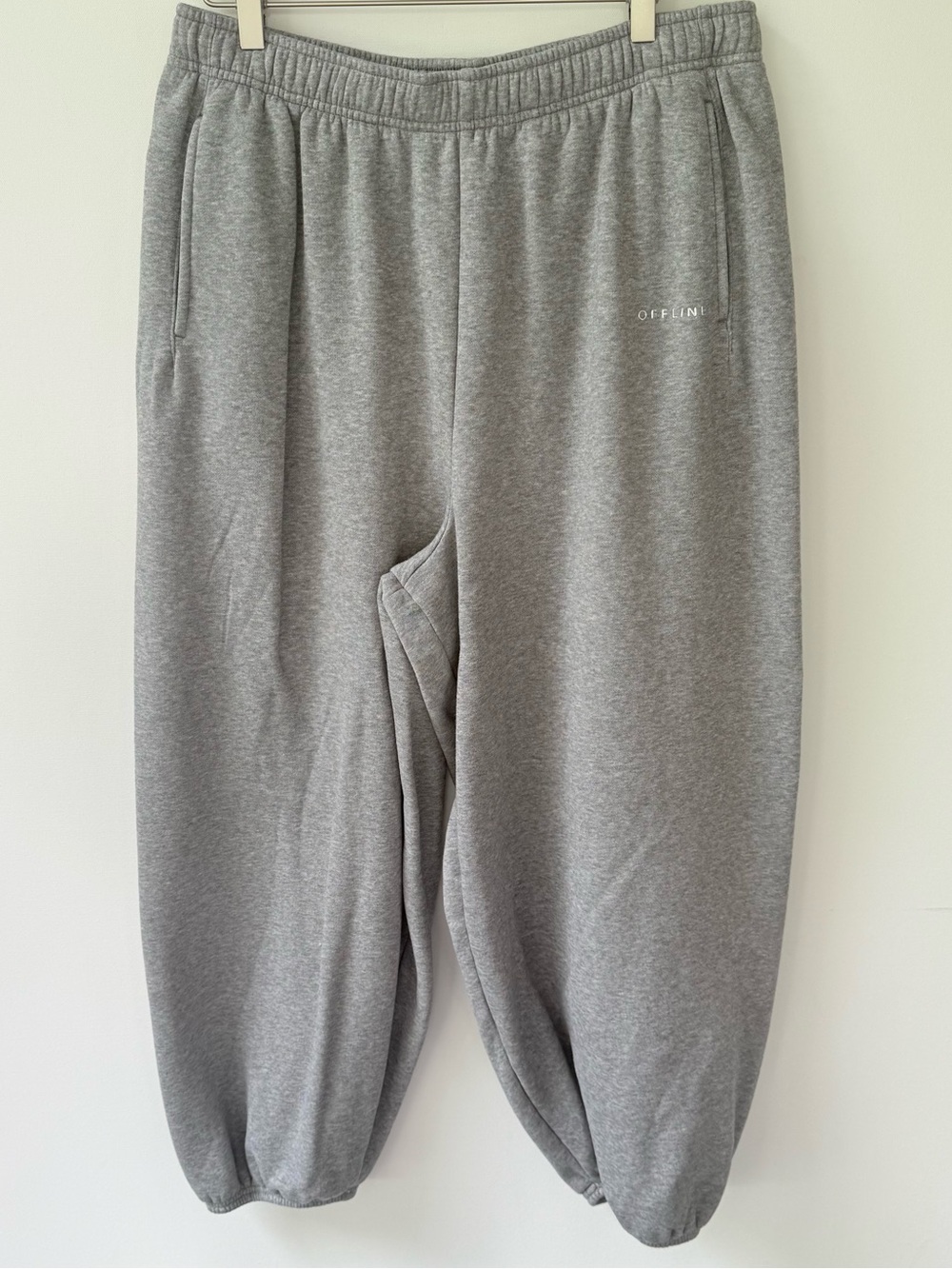 Offline by Aerie Cloud Fleece Baggy Fit Grey Jogger Sweatpants size Large - Picture 3 of 8
